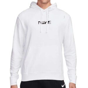 Nike Club Fleece Pullover Hoodie‎ Sweatshirt White Men's Medium NWOT FB6574-100